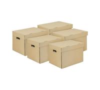 IMBALLAGGI 2000-5 Scatole Trasloco, Scatole Cartone con Coperchio 40x30x30 100% Eco Doppio Strato Rinforzato Armadio, Archivio, Documenti Porta Oggetti - Scatoloni con Manici Portaoggetti Fino a 5kg