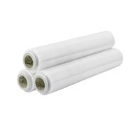 IMBALLAGGI 2000 - Film Estensibile Imballaggio Trasparente, 3 Rotolo 200Mtx47H cm per Imballaggio Manuale Multiuso Pellicola Imballaggio Extra Resistente, Rotoli Imballaggio per Spedizioni e Trasloco