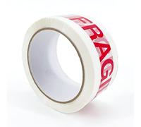 IMBALLAGGI 2000 - Nastro Adesivo Pacchi Bianco + Scritta Fragile in Polipropilene, 72Pz 5cm x 66mt x 76mm, Nastro Imballaggio per Spedizioni, Scatoloni e Trasloco, Forte Durevole a Strappo Silenzioso