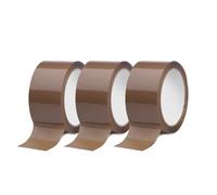 IMBALLAGGI 2000 - Nastro Adesivo Pacchi Marrone in Polipropilene 3Pz 5cm x 66mt x 76mm, Nastro Adesivo Colorato Resistente a Strappo Silenzioso, Nastro Imballaggio per Spedizioni Scatoloni e Trasloco