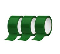 IMBALLAGGI 2000 - Nastro Adesivo Pacchi Verde in Polipropilene 3Pz 5cm x 66mt x 76mm, Nastro Adesivo Colorato Resistente a Strappo Silenzioso, Nastro Imballaggio per Scatoloni Spedizioni e Trasloco