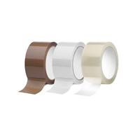 IMBALLAGGI 2000-Nastro Adesivo Silenzioso da Pacchi-Avana, Trasparente, Bianco