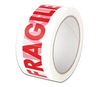 IMBALLAGGI 2000 - Nastro da Imballo Stampato Fragile - Nastro Adesivo Pacchi da Imballaggio - 50x66-6 Pezzi