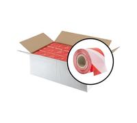 IMBALLAGGI 2000 - Nastro Segnaletico Bianco e Rosso - Ideale per Segnalare Zone Pericolose ed Inaccessibili - 200 mt - 36 Pezzi