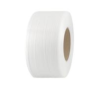 IMBALLAGGI 2000 - Reggia Reggetta Bianca Uso Automatico Polipropilene 1Pz 3000mt x 12mm, Rotolo Nastro Regge Pacchi e Imballaggi, Fascette Plastica per Fissare Scatole Cartone Resistente e Flessibile