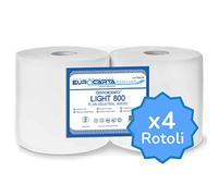 IMBALLAGGI 2000 - Rotoloni Asciugatutto, Carta Cucina Liscia, Bobina 26H cm e 25Ø cm, 4x800 Strappi 26x35 cm - Rotoli Carta per Uso Domestico e Industriale, Validi come Panno Carta Alimentare