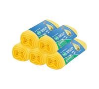 IMBALLAGGI 2000 - Sacchetti Spazzatura 50x60 (30L) in Plastica Riciclata Gialli, 50 Rotoli x 20 Sacchi Spazzatura Raccolta Differenziata Interno, Tot 1000 Sacchetti Tutti Rifiuti Resistenti Rinforzati