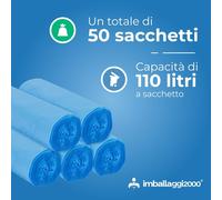 IMBALLAGGI 2000 - Sacchetti Spazzatura 70x110 (110L) 200 rotoli x 10 sacchi