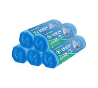 IMBALLAGGI 2000 - Sacchetti Spazzatura 70x110 (110L) in Plastica Riciclata Azzurri, 200 Rotoli x 10 Sacchi Spazzatura Raccolta Differenziata Interno, 2000 Sacchetti Tutti Rifiuti Resistenti Rinforzati