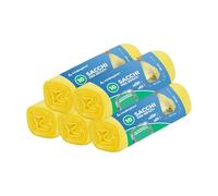 IMBALLAGGI 2000 - Sacchetti Spazzatura 70x110 (110L) in Plastica Riciclata Gialli 25 Rotoli x 10 Sacchi Spazzatura Raccolta Differenziata Interno, Tot 250 Sacchetti Tutti Rifiuti Resistenti Rinforzati