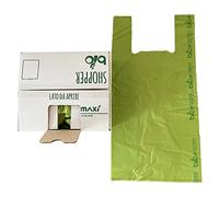 IMBALLAGGI 2000 - Shopper Biodegradabili 30x60 cm - 3 confezioni da 4 KG di Sacchetti con Manici (570 buste circa) - Utilizzate come Buste Compostabili
