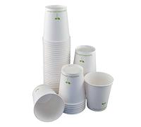 IMBALLAGGI ALIMENTARI PZ 100 BICCHIERE IN CARTA BIANCO DA ML 250 (8 OZ) PER BEVANDE COME CAFFE' CIOCCOLATA, CAPPUCCINI, CAMOMILLE E TISANE