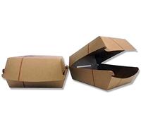 PZ 100 Box PANINO Medio 12 X 12 CM Porta Hamburger E Sandwich in Carta BOXBURGER in CARTONCINO Kraft Alimentare per ASPORTO Take Away