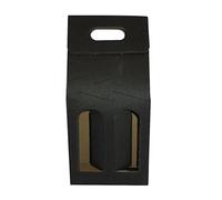 IMBALLAGGI ALIMENTARI PZ 20 Scatola Nera Porta Bottiglia (2 Bottiglie) Astuccio in Cartone Ondulato Black Box for Bottles in Carta