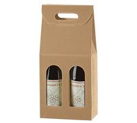 IMBALLAGGI ALIMENTARI PZ 20 SCATOLA PORTA BOTTIGLIA (2 BOTTIGLIE) BUSTA IN CARTONE ONDULATO BOX FOR BOTTLES IN CARTA