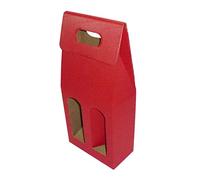 IMBALLAGGI ALIMENTARI PZ 20 Scatola Rossa PORTABOTTIGLIA (2 Bottiglie) Busta in Cartone Ondulato Red Box for Bottles in Carta