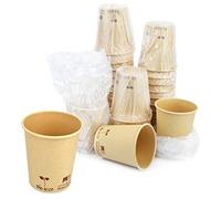 IMBALLAGGI ALIMENTARI PZ 50 BICCHIERI IN CARTA COLORE AVANA COMPOSTABILI 8 0Z (250 ML) IMBUSTATI IN BUSTA BIO SINGOLARMENTE MONOUSO