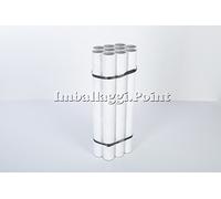 IMBALLAGGI.POINT - 10 pezzi TUBI CARTONE con TAPPO PLASTICA SPEDIZIONI POSTALI ALTEZZA 630mm x 50mm DIAMETRO BIANCHI FORMATO A1 POSTER