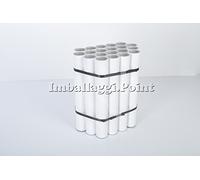 IMBALLAGGI.POINT - 20 pezzi TUBI CARTONE con TAPPO PLASTICA SPEDIZIONI POSTALI ALTEZZA 240mm x 40mm DIAMETRO BIANCHI FORMATO A4 POSTER