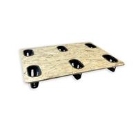 Imballaggi Point - Pallet OSB 60 x 80 cm con 6 Piedi in Plastica, Portata Dinamica 150 KG. Pallet Export Leggero, Esente ISPM15, per Spedizioni Internazionali e Logistica - Set da 1