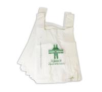 Imballaggi Point - Shoppers in bioplastica Compostibile - 20 x 60 cm Soffietto 30 Sacchetti Ecologici con Manici per Spesa, Negozi e Takeaway - Certificati UNI EN 13432 - Set da 500 Pezzi