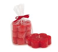 Imballo 4pz - Sacchetto 3 candele fiore rosse 6.5cm