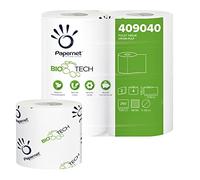 PAPERNET - 409040 - Carta igienica standard Bio Tech - 2 veli - 250 strappi - 15,5 gr - 9,5 cm x 27,5 mt - Papernet - pacco 4 rotoli - 67492 - Conf. da 1 Pz. - 409040