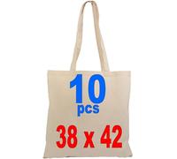 Imbalshopper CONFEZ. 10 PEZZI BORSE SHOPPER COTONE NATURALE - CM 38x42