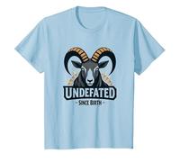 Imbattuto dalla Nascita RAM Strength Motto Maglietta, Bambini, Celeste, 10 Anni