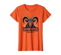 Imbattuto dalla Nascita RAM Strength Motto Maglietta, Donna, Arancio, M