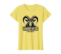Imbattuto dalla Nascita RAM Strength Motto Maglietta, Donna, Limone, S