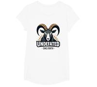 Imbattuto dalla Nascita RAM Strength Motto Maglietta, Ragazze, Bianco, L