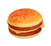 Imbottito Per Hamburger Da 15,75x15,75 Pollici - Grande Imbottitura Per Panino Al Sesamo, Poggiatesta Rotondo Con Polpette, Pouf Tostato Circolare, Sedile Soffice, Tappetino Culinario Di Grand
