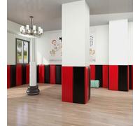 Imbottitura da parete per bambini con autismo, da rimuovere e incollare, pannelli da parete imbottiti, decorazione per camera dei bambini, 3D, per camera da letto, club di danza, rosso, 3 pezzi