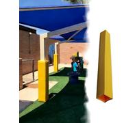 Imbottitura del Palo Cuscino Avvolgibile per Palo Quadrato da 2,1 m per Parco Giochi Esterno, Antivento e Antipioggia per Garage o Cantina(Yellow,6.5"x6.5" (16.5x16.5cm))