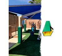 Imbottitura del Palo Cuscino Avvolgibile per Palo Quadrato da 2,1 m per Parco Giochi Esterno, Antivento e Antipioggia per Garage o Cantina(Green,6.5"x6.5" (16.5x16.5cm))