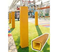 Imbottitura del Palo Protezione Quadrata per Piantone da Seminterrato di 2,1 m, Rivestimento Universale in Schiuma per Colonna Pallavolo, Palestra Scolastica e Supporto(Yellow,10"x10" (25x25cm))