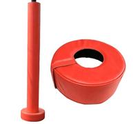 Imbottitura di Base Rotonda per Canestro da Basket, Telo Protettivo Impermeabile 10x10x4 per Pali Rotondi da 4-8", Tappetino di Protezione Avvolgente per Esterni(2 PCS Red,Inner Diameter 8 inch)