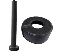 Imbottitura di Base Rotonda per Canestro da Basket, Telo Protettivo Impermeabile 10x10x4 per Pali Rotondi da 4-8", Tappetino di Protezione Avvolgente per Esterni(2 PCS Black,Inner Diameter 6 inch)
