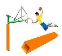 Imbottitura per Palo da Basket Imbottitura Quadrata per Palo da Basket da 5, 8, 9, 13, 23, 24, 28 cm, Protezione per Palo da Calcio/Pallavolo Alto 183 cm, Cuscino(Orange,6.5"x6.5"/16.5x16.5cm)