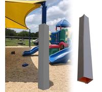Imbottitura per palo quadrato da 2,1 m, autoadesiva, protezione per colonne per garage, cantina, palestra, scuola, per tutte le stagioni, per pali da 3 x 3 a 8 x 8 (grigio, 21,6 x 21,6 cm)