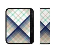 Imbottiture per cinture di sicurezza a quadri blu navy marrone, comodo cuscinetto per cintura di sicurezza per auto, accessori per tutte le stagioni, copertura per auto General Comfort universale