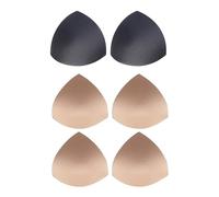 Imbottiture Rimovibili per Reggiseno, 2/3 Paia di Imbottiture for Reggiseno in Spugna Push-up Rimovibili for Aumentare Il Seno Multicolore 14,5x15x0,6 cm(Black Beige)