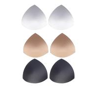 Imbottiture Rimovibili per Reggiseno, 2/3 Paia di Imbottiture for Reggiseno in Spugna Push-up Rimovibili for Aumentare Il Seno Multicolore 14,5x15x0,6 cm(White Beige Black)