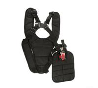 Imbracatura a doppia tracolla compatibile con più modelli di decespugliatore, morbida imbottitura offre un maggiore comfort durante il lavoro