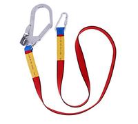 Imbracatura Anticaduta Regolabile Multiuso da Arrampicata Fettuccia in Nastro Cordino Anticaduta con Doppio Moschettone, 180 x 2,8 cm, Rosso