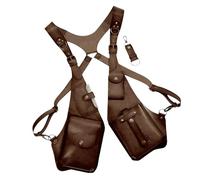 Imbracatura antifurto per uomo, imbracatura antifurto in pelle - Borsa per telefono di sicurezza vintage medievale - Portafoglio con tracolla sotto le ascelle, confezione nascosta regolabile in pelle