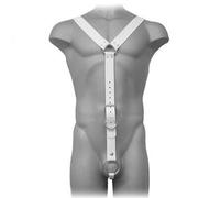 Imbracatura BDSM Uomo Leather Body - Bianco