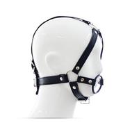 Imbracatura bondage per viso e testa con anello per la bocca costrittivo