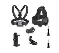 Imbracatura con fascia toracica, compatibile con Insta360, compatibile con GoPro, supporto for clip for telefono for action cam(Riding 7-piece set)